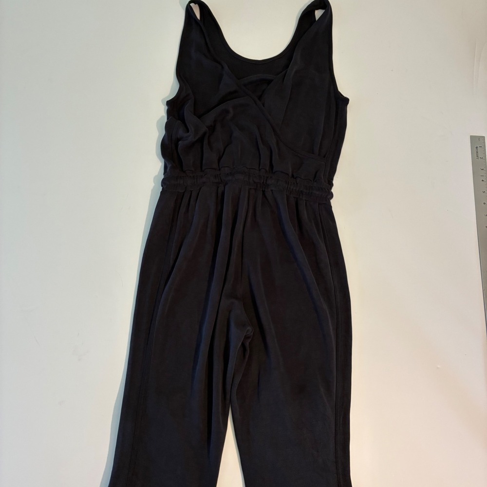 Athleta Women Size Small Jumpsuit Black Modal Blend Back Drawstring Waist